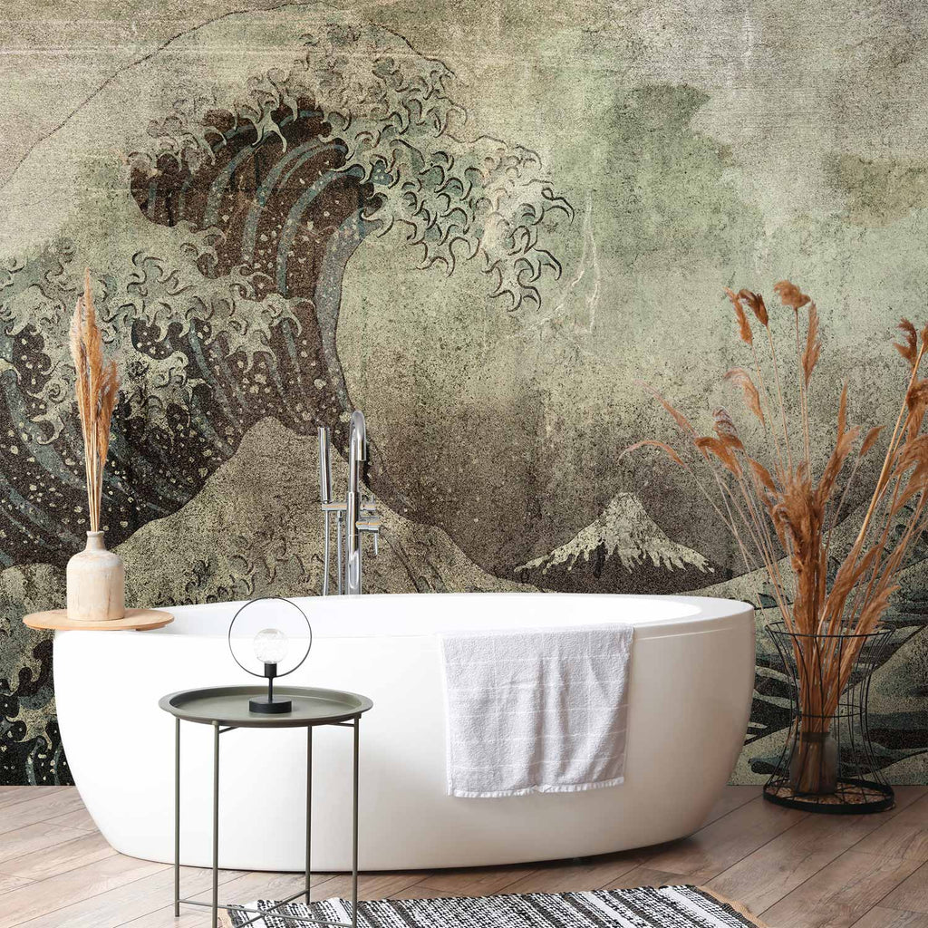 Great Wave Retro Sea Landscape Wall Mural