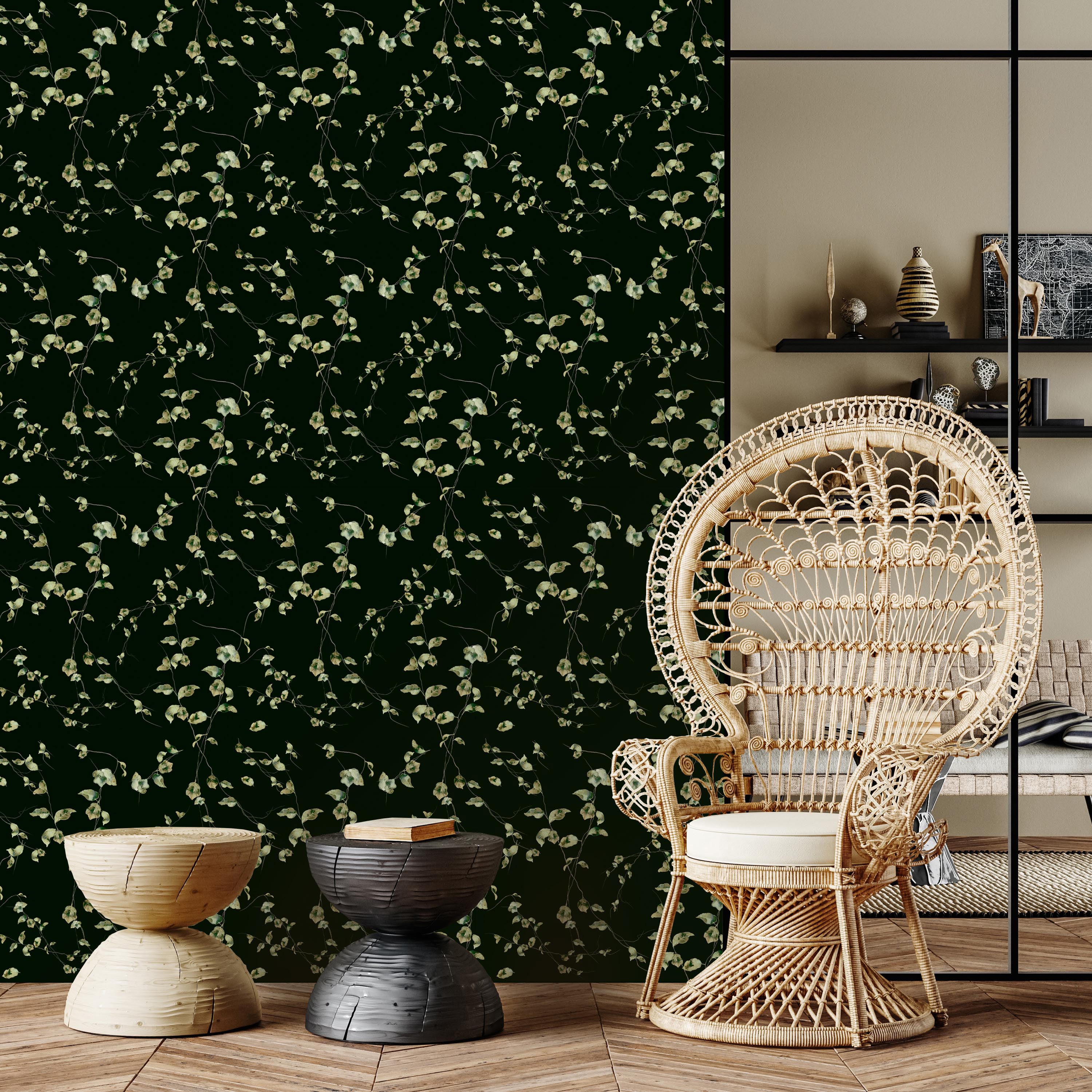 Wallpaper Leaves Evening Harmony - Modern Leaf Pattern