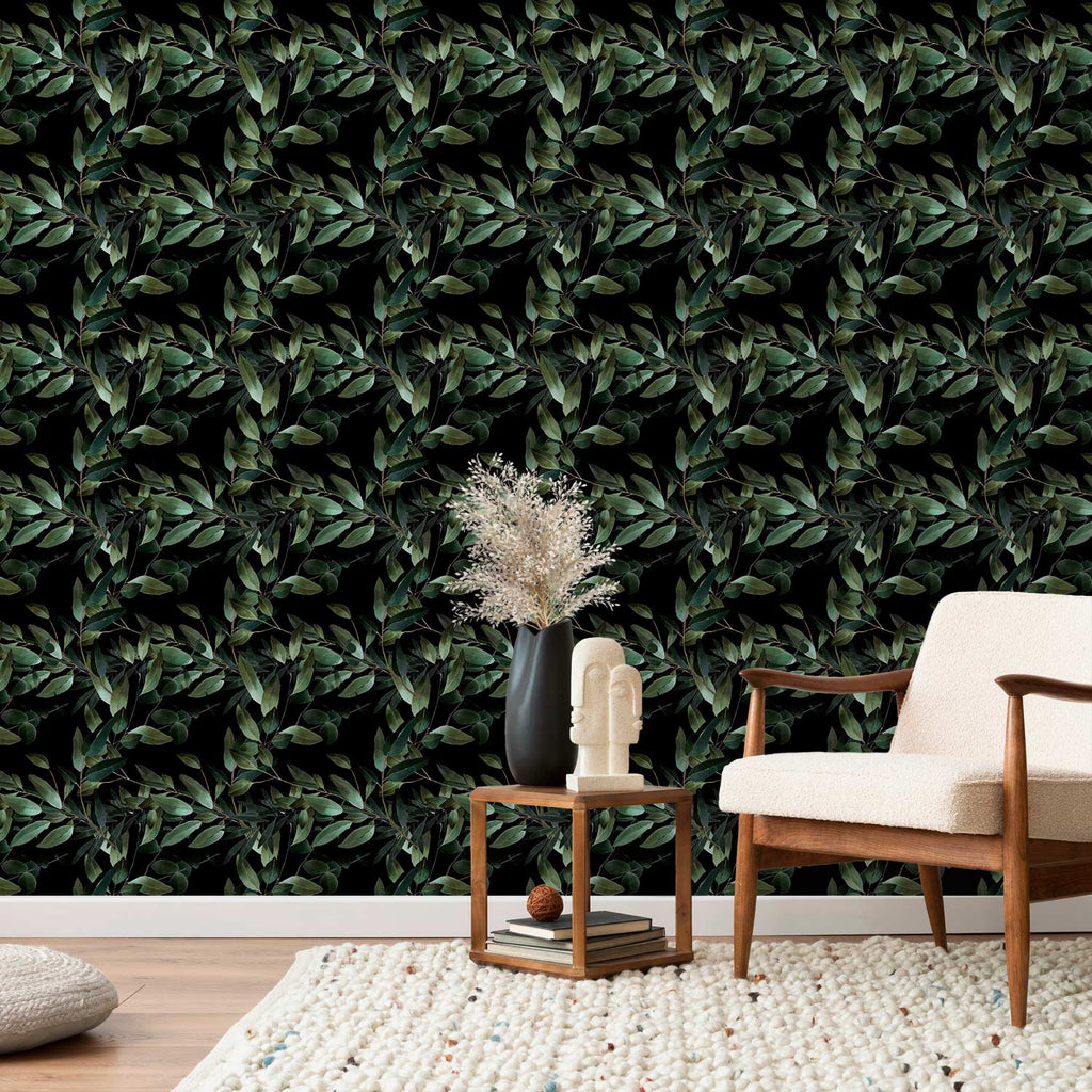 Wallpaper Winged Green Leaves
