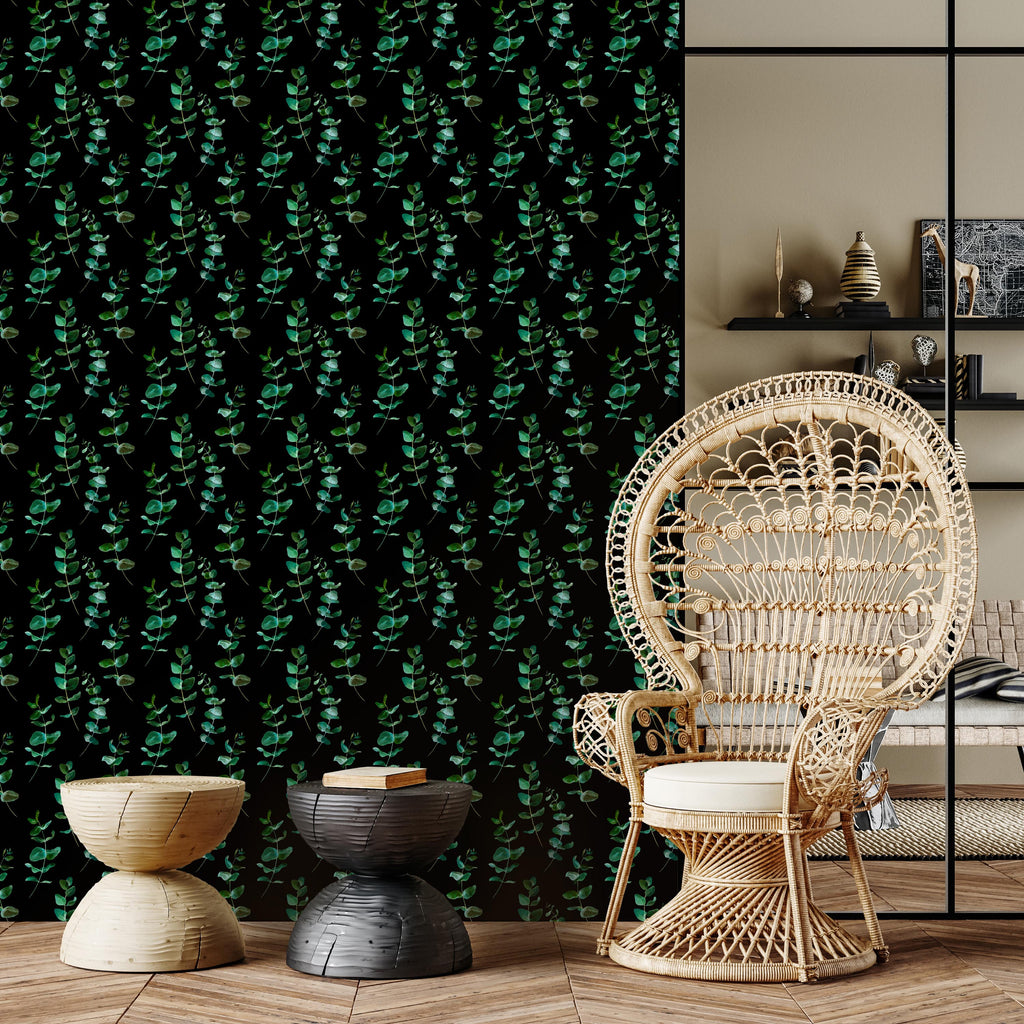 Wallpaper Leaves Emerald Chic
