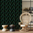 Wallpaper Leaves Emerald Chic