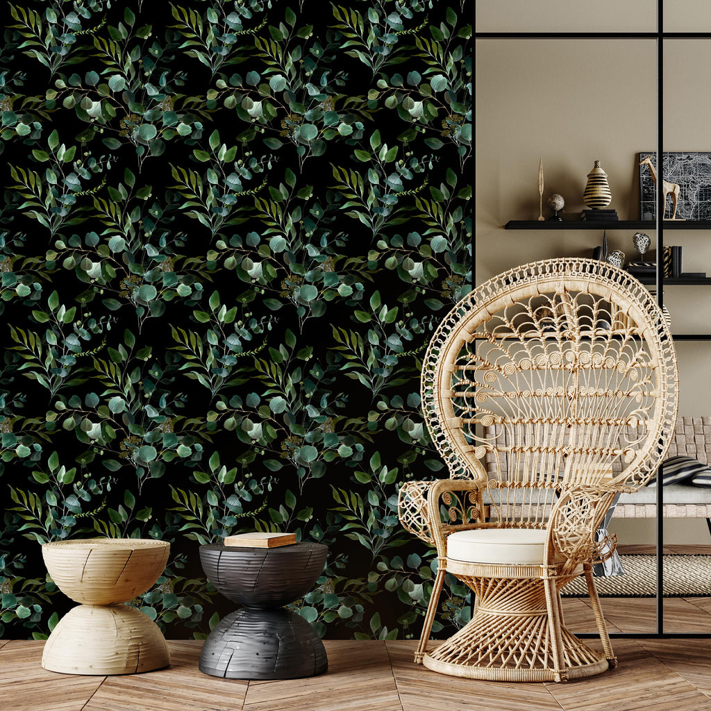 Painted Nature Leaves Wallpaper