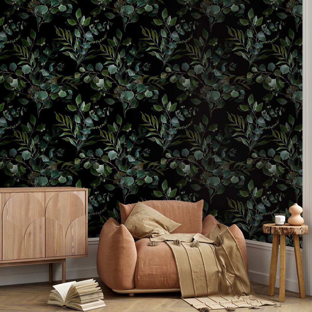 Painted Nature Leaves Wallpaper