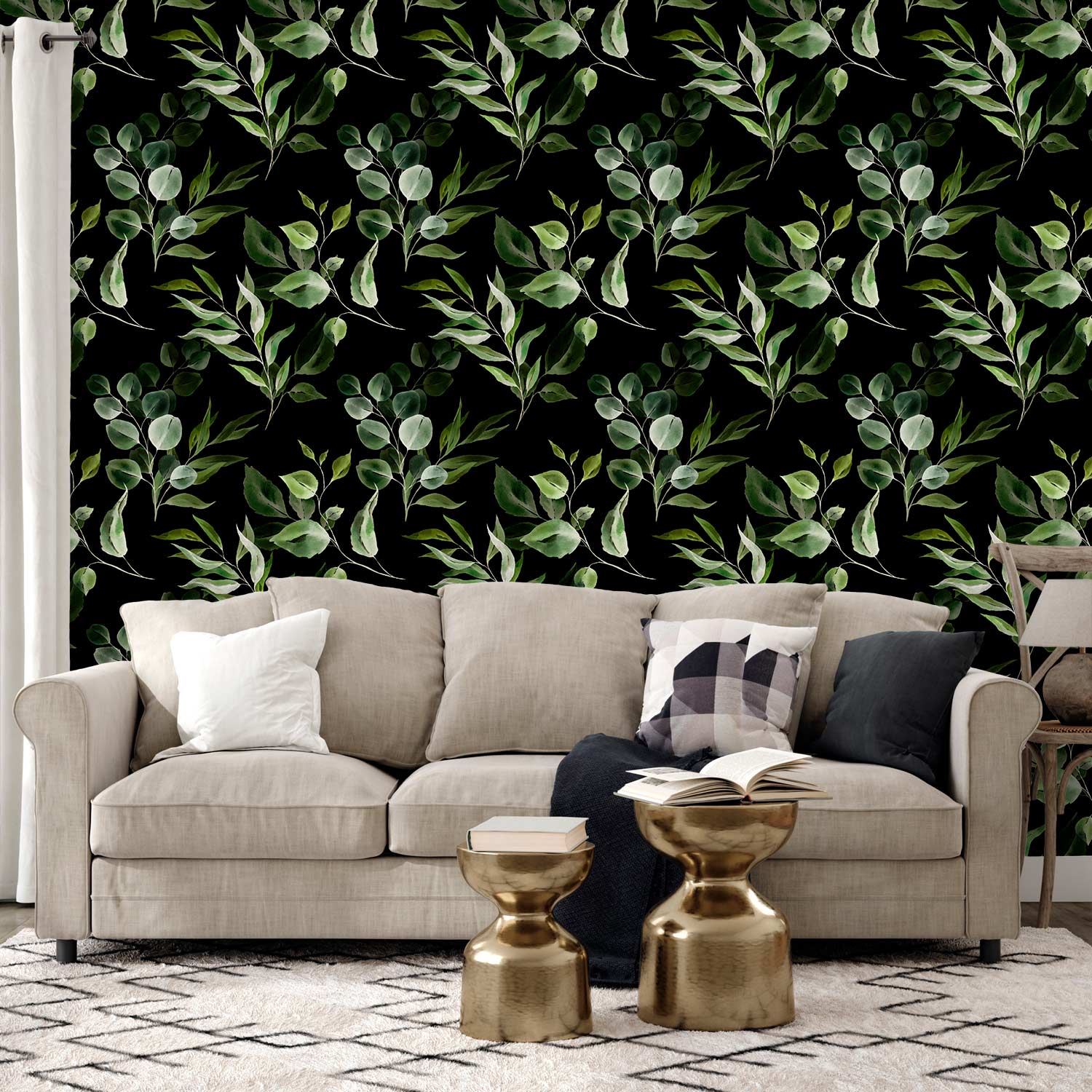 Wallpaper Bouquet of Greenery Leaves