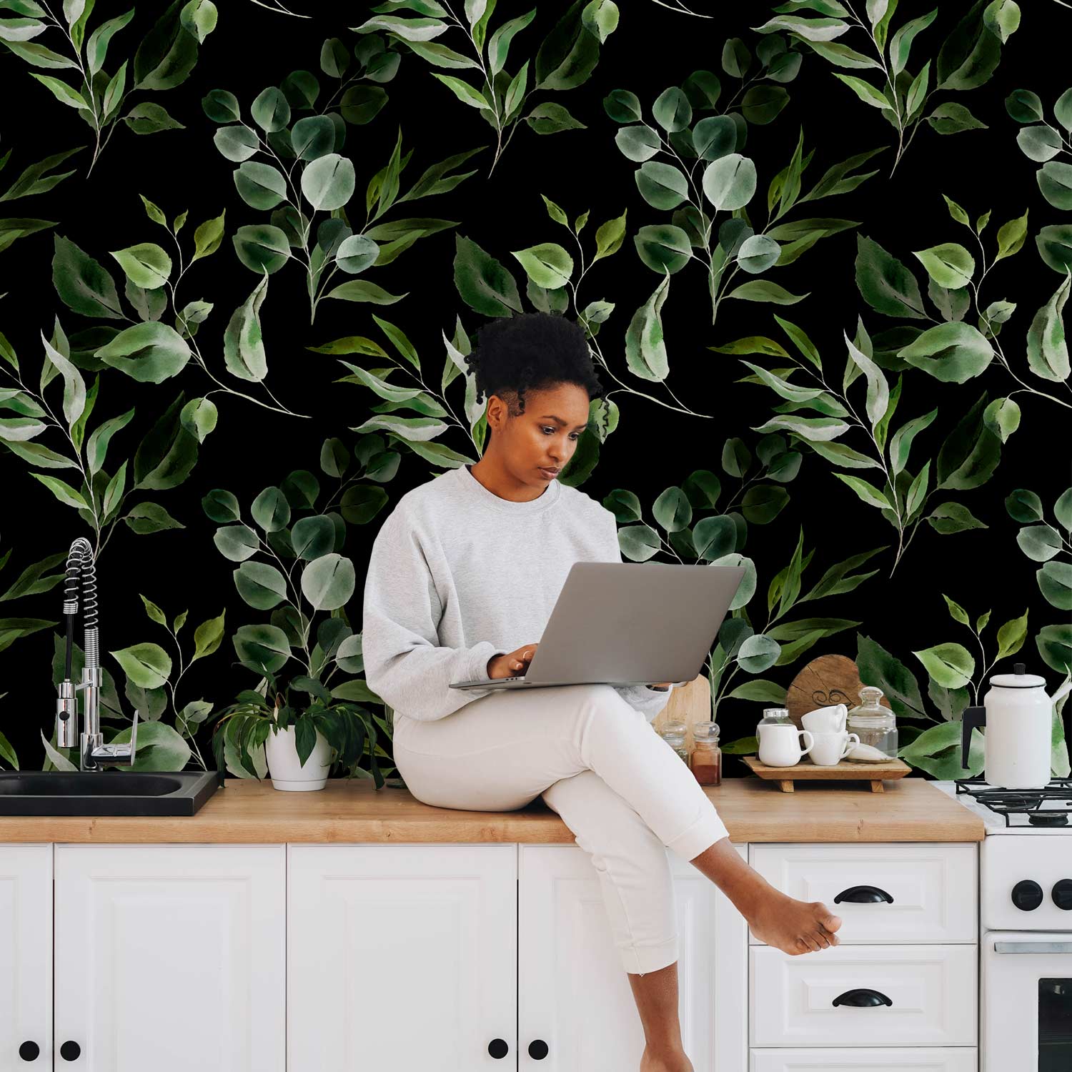 Green Leaf Bouquet Nature Wallpaper