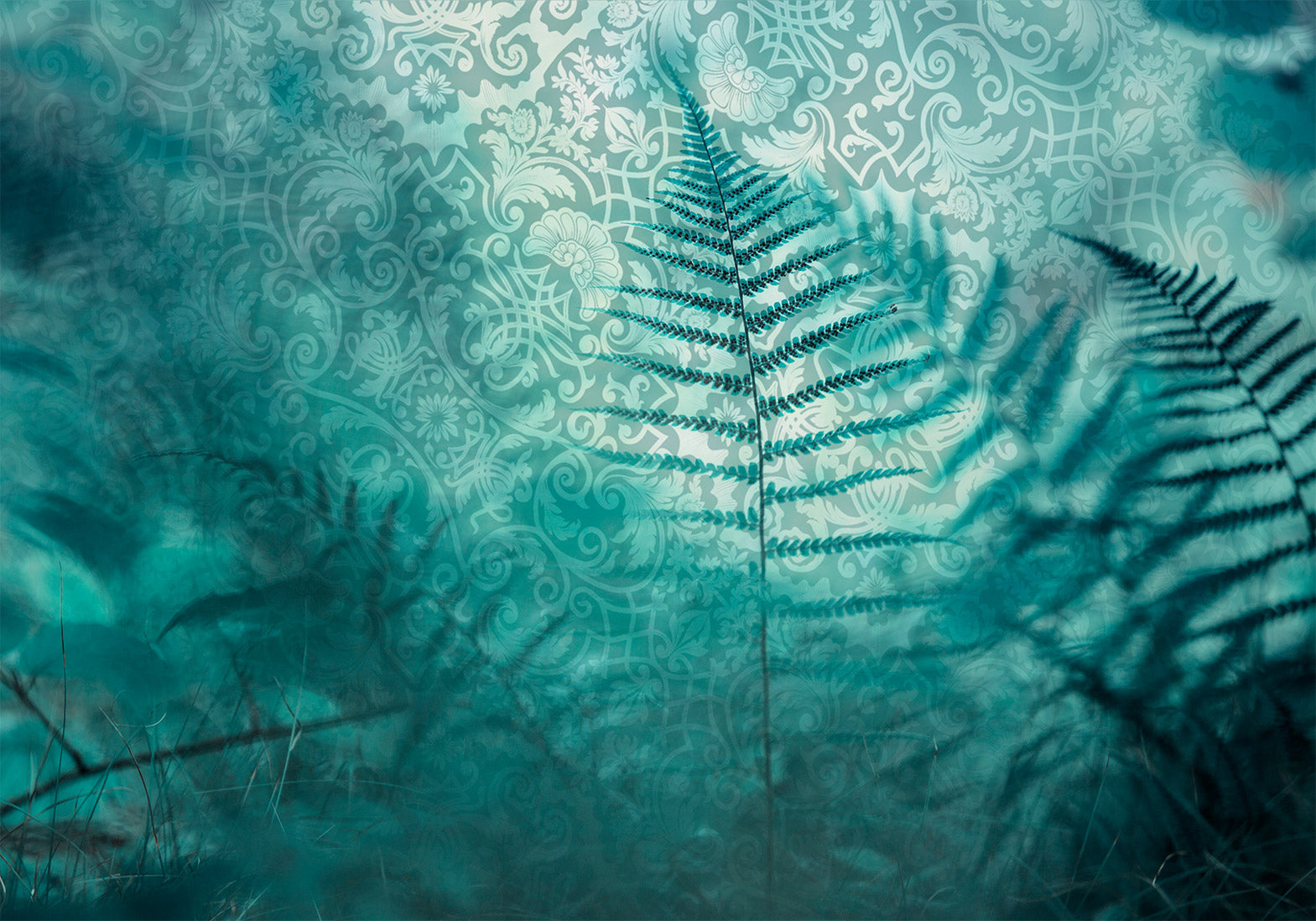 Wall Mural: Forest Retreat - Abstract Fern Pattern