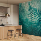 Abstract Fern Forest Turquoise Wall Mural