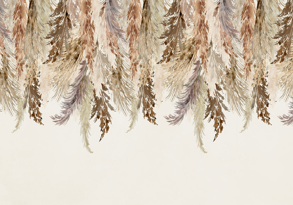 Wall Mural Minimalist Boho Leaves Landscape