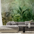 Wall Mural Green Fog Leaves