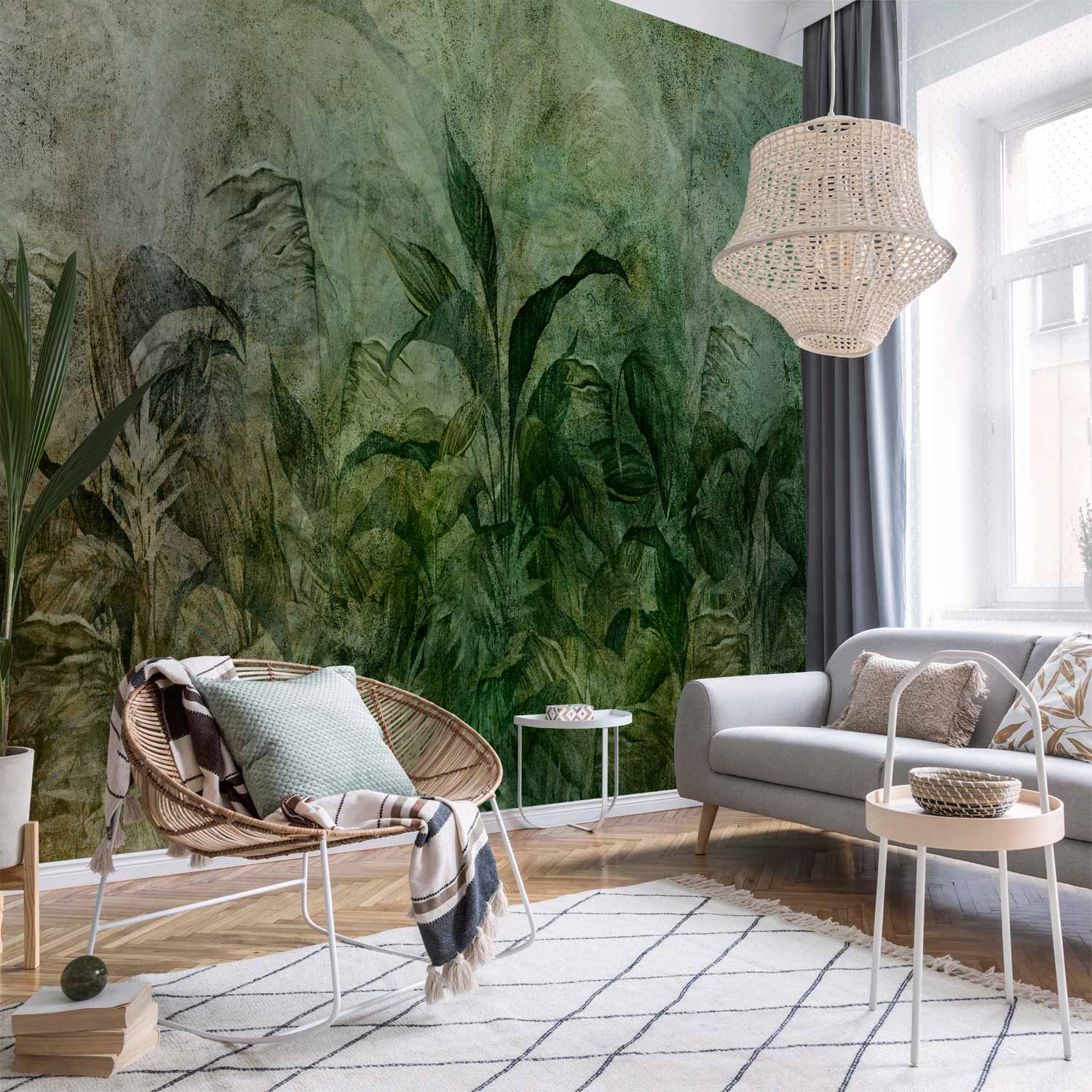 Wall Mural Green Fog Leaves