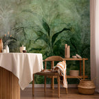 Wall Mural Green Fog Leaves