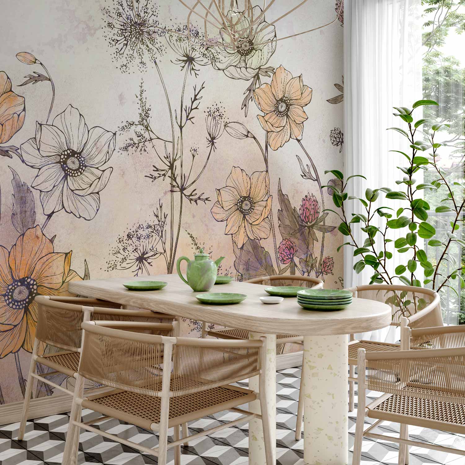 Colorful Meadow Flowers Nature Wall Mural