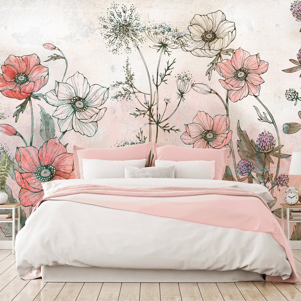 Wall mural Day in the Meadow - Flowers