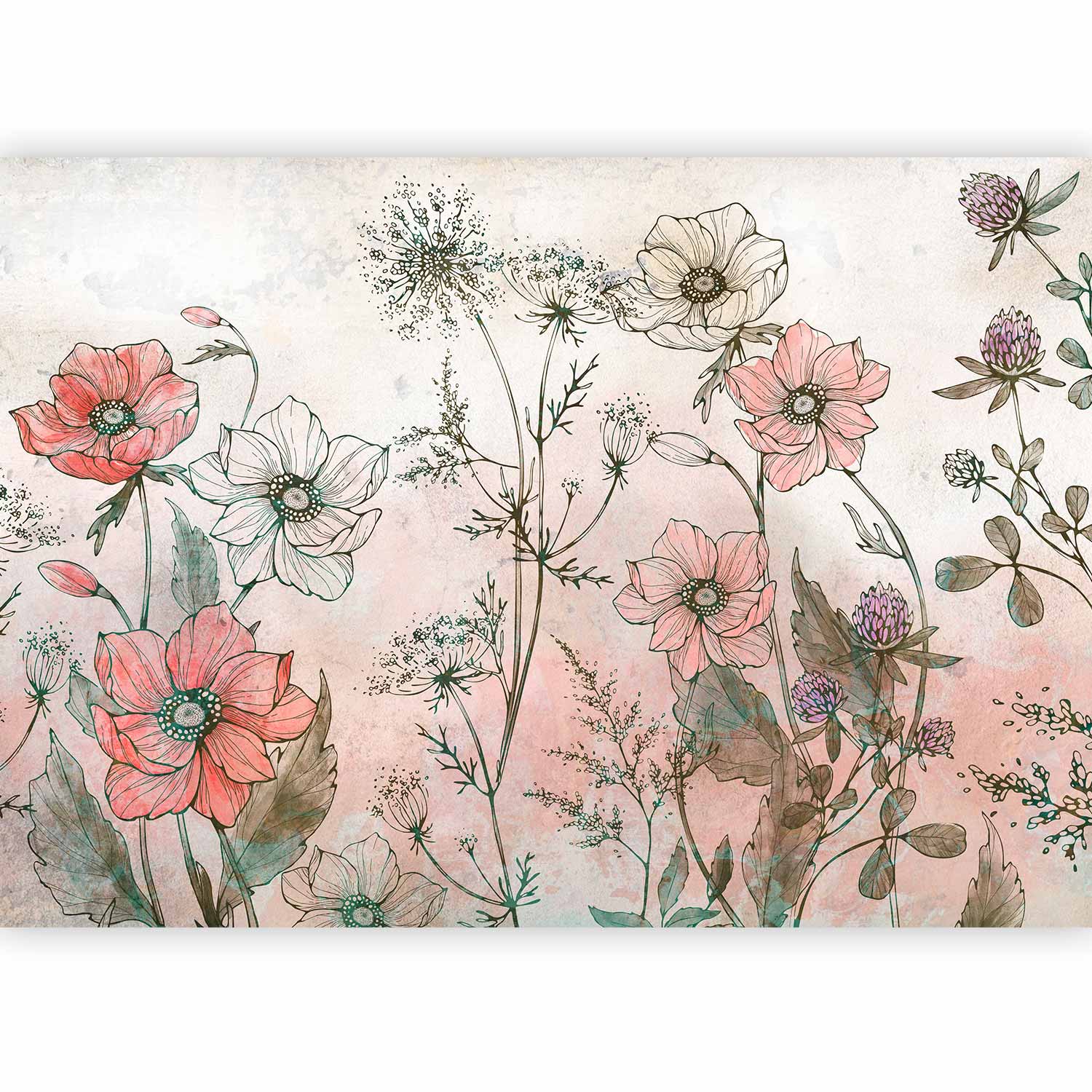Wall mural Day in the Meadow - Flowers