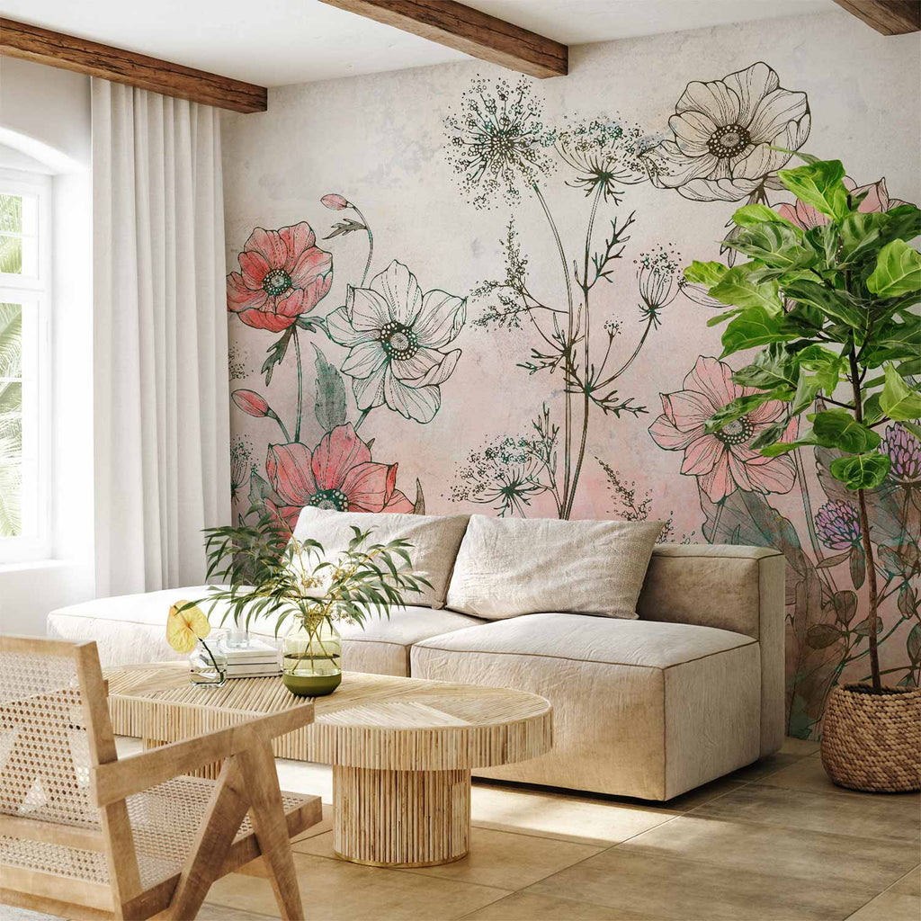 Wall mural Day in the Meadow - Flowers