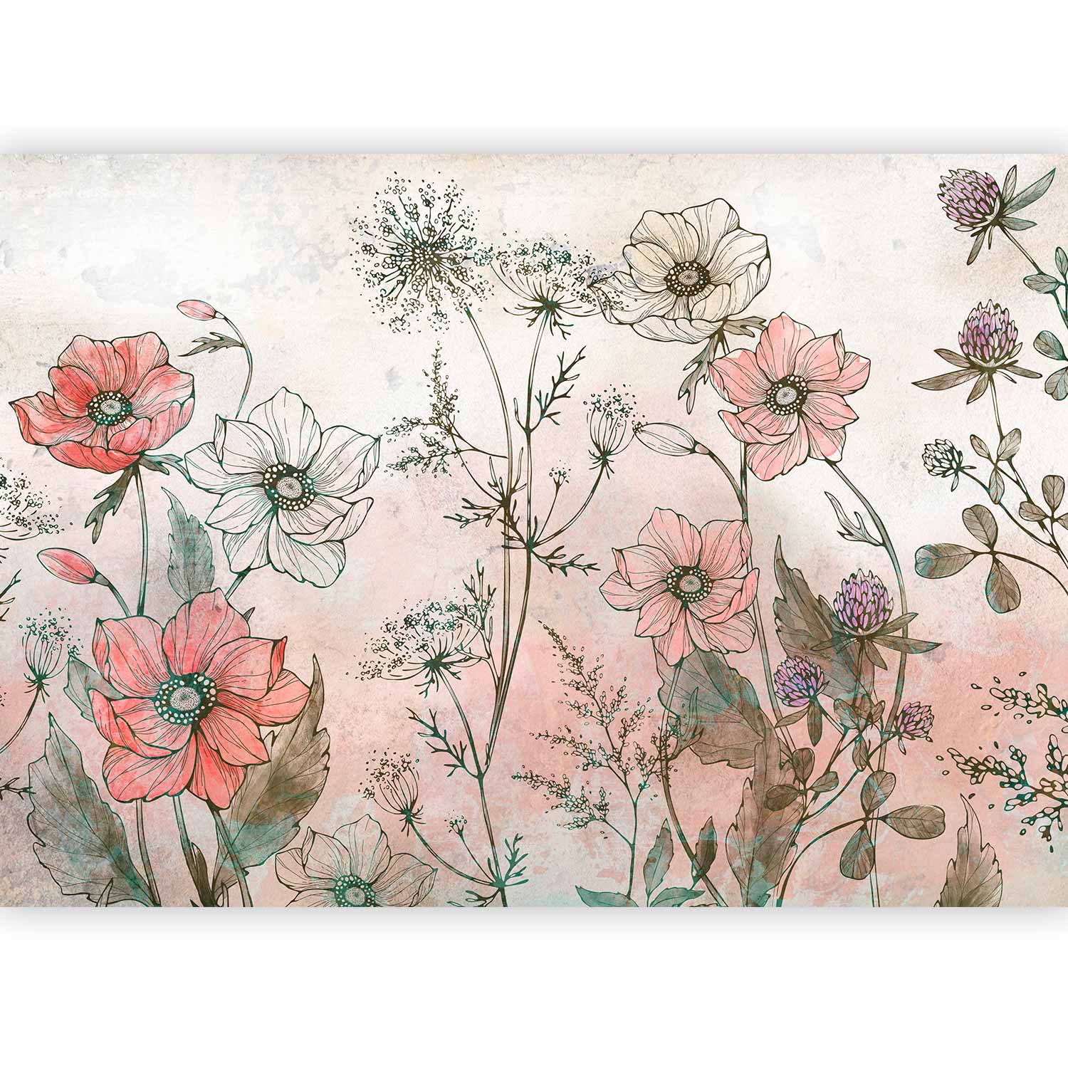 Wall mural Day in the Meadow - Flowers