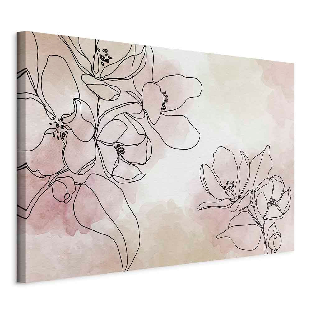 Peaceful Floral Composition Wide Canvas Print
