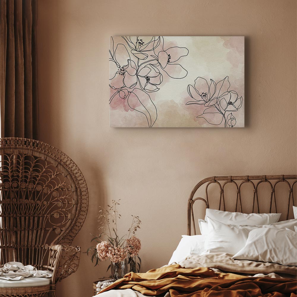 Peaceful Floral Composition Wide Canvas Print