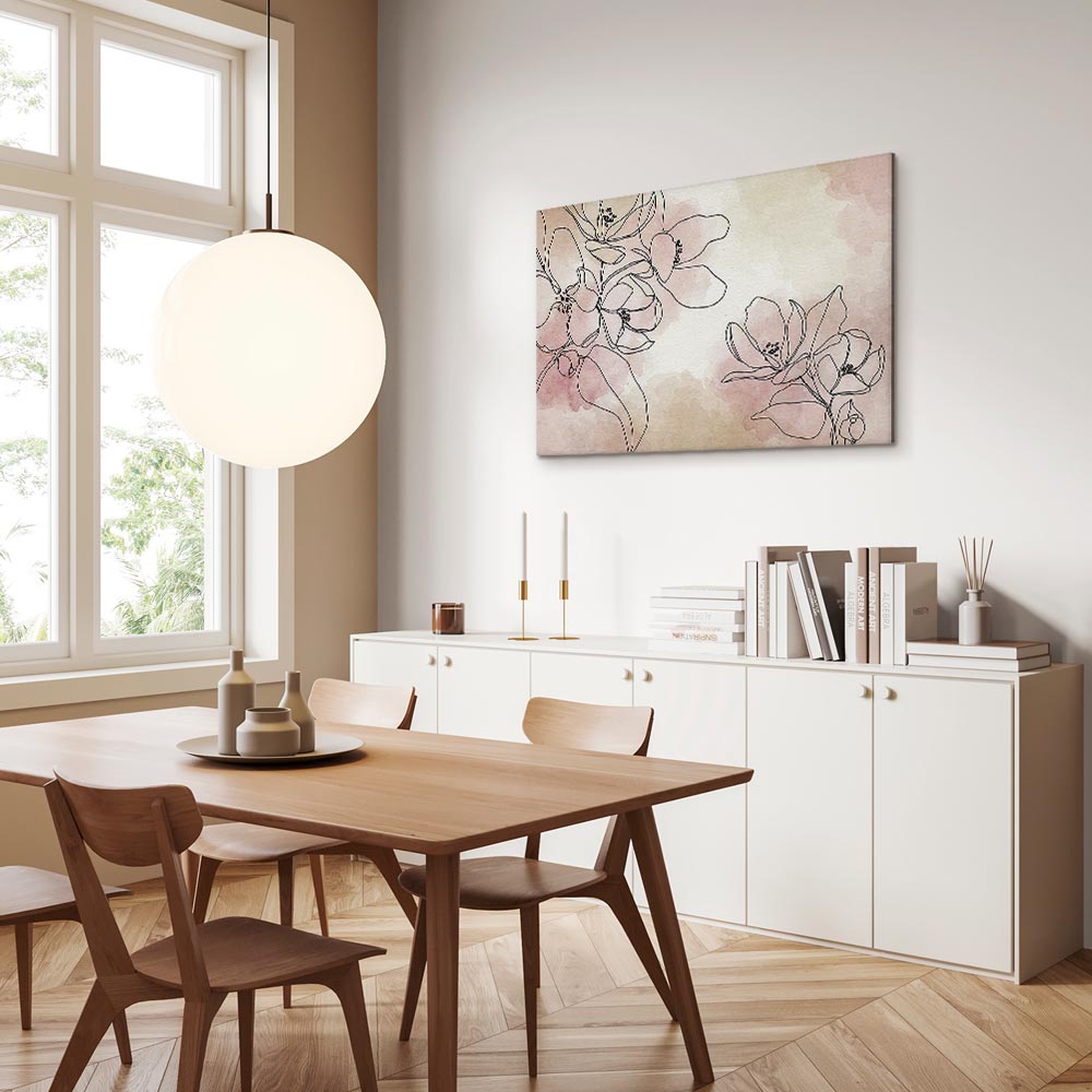 Peaceful Floral Composition Wide Canvas Print