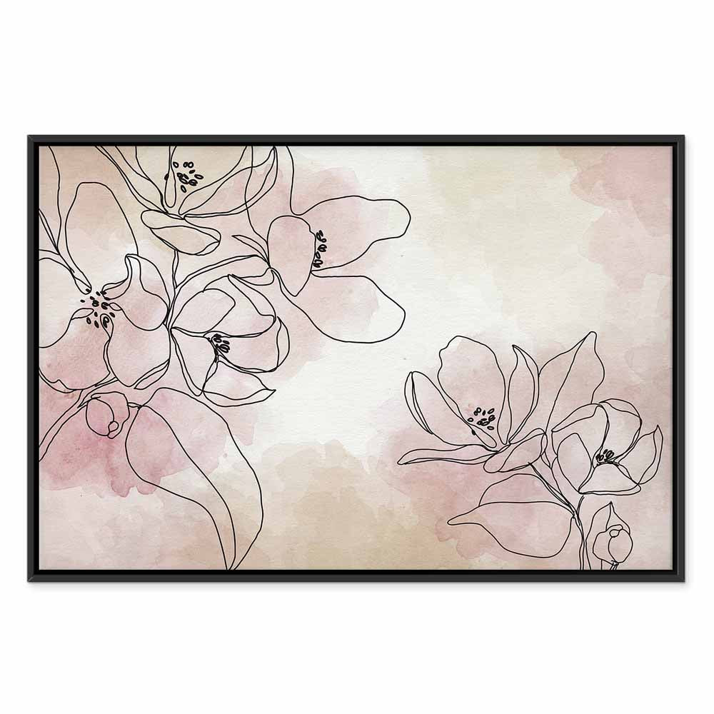 Peaceful Floral Composition Wide Canvas Print