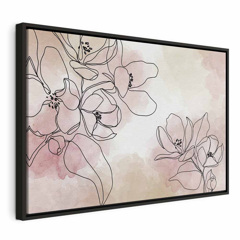 Peaceful Floral Composition Wide Canvas Print