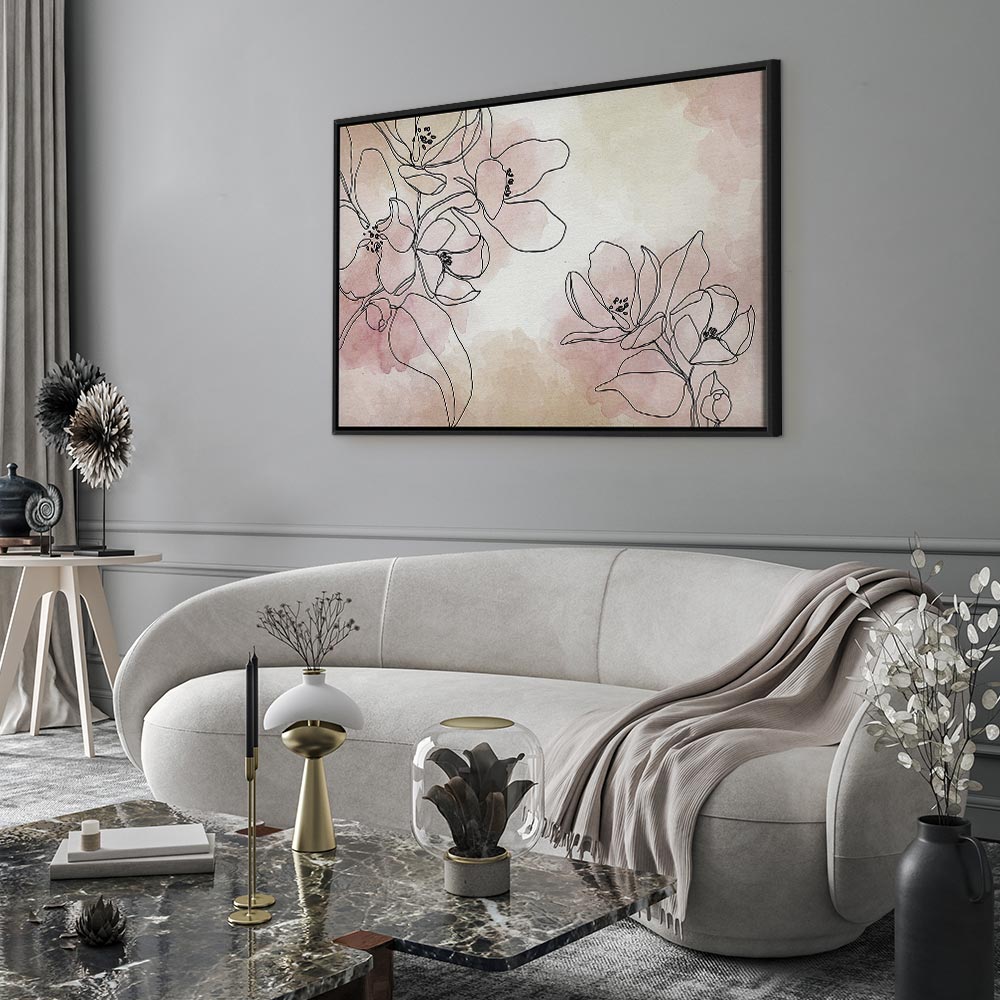 Peaceful Floral Composition Wide Canvas Print