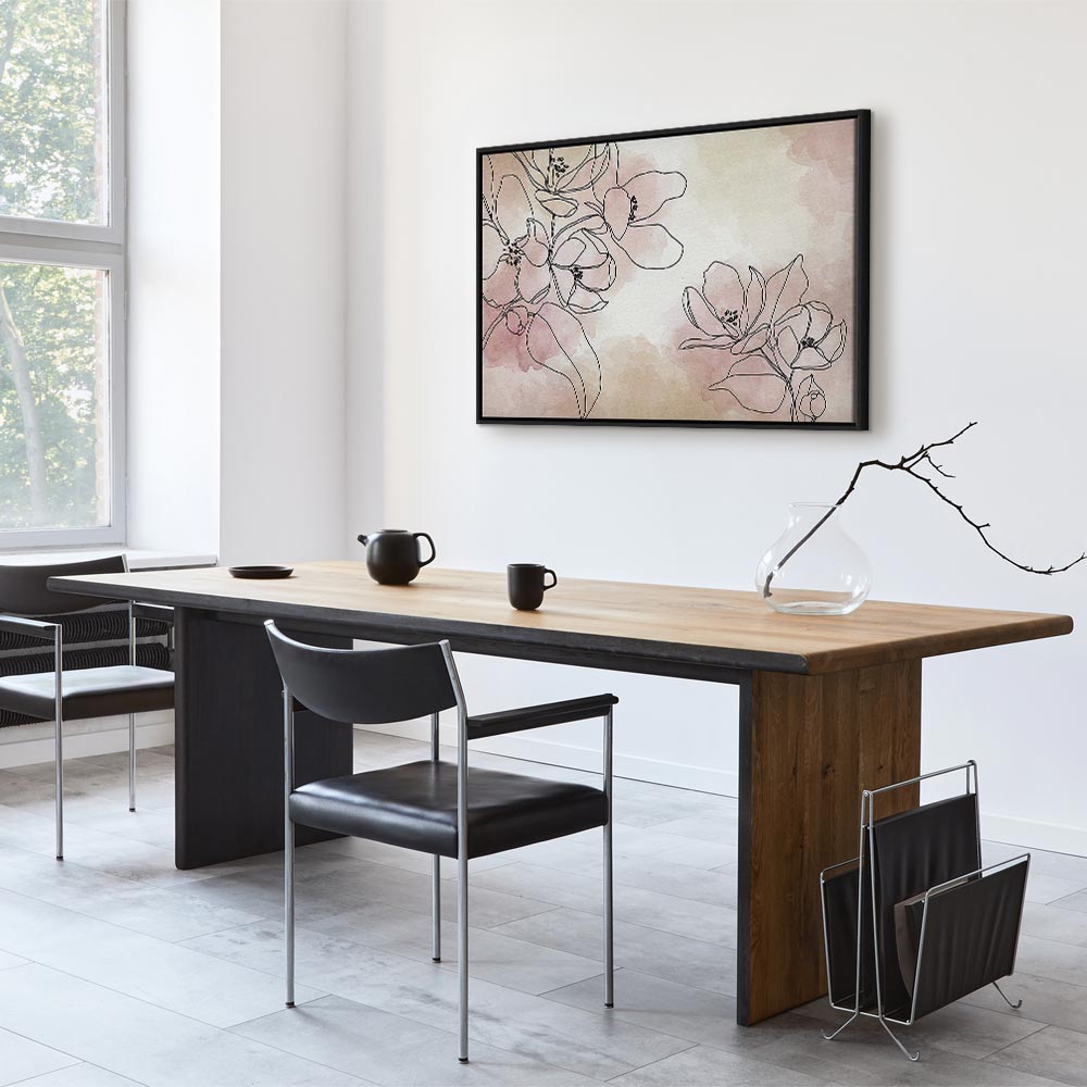 Peaceful Floral Composition Wide Canvas Print