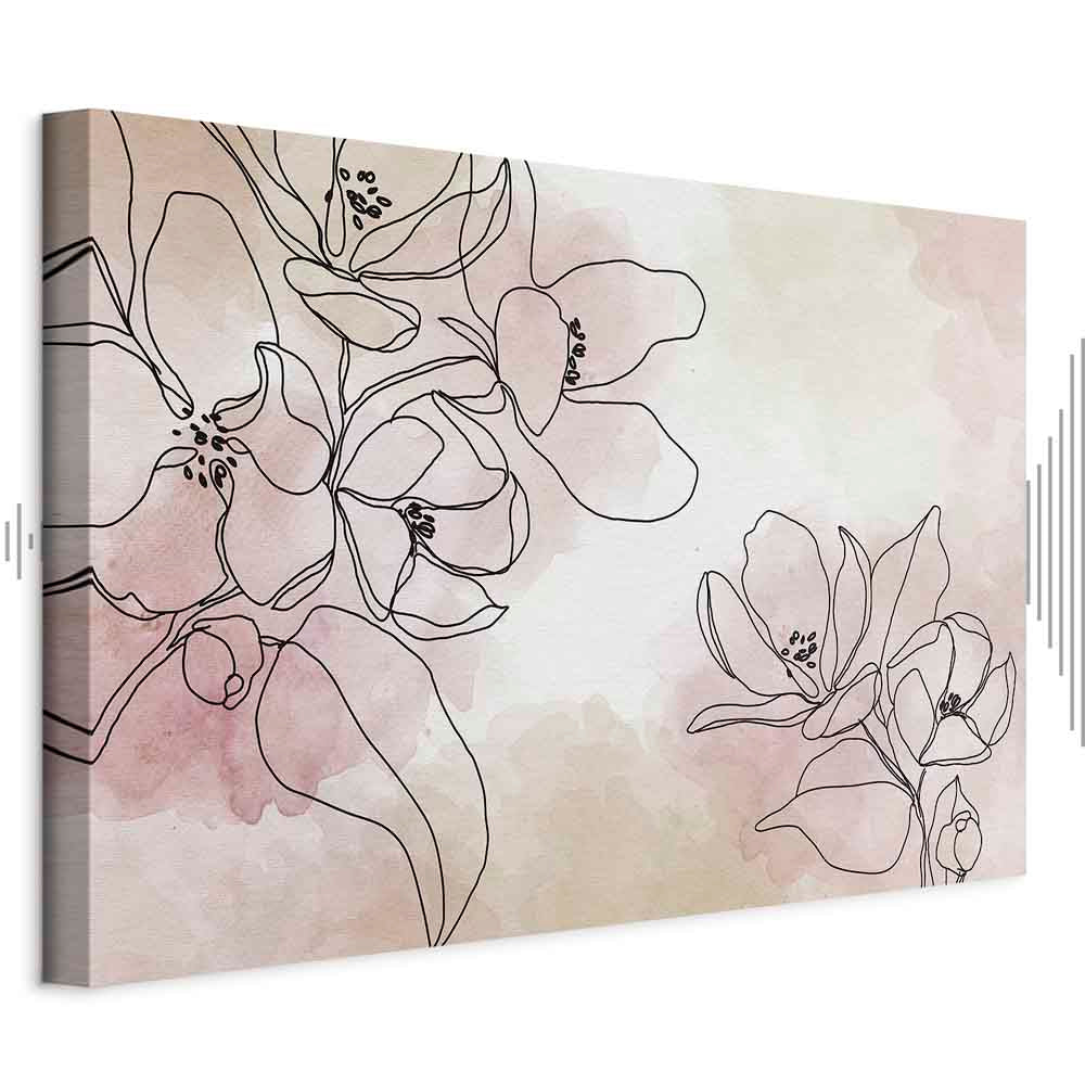 Peaceful Floral Composition Wide Canvas Print