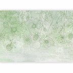 Wall Mural Flowery Meadow Nature Lineart on Green Background