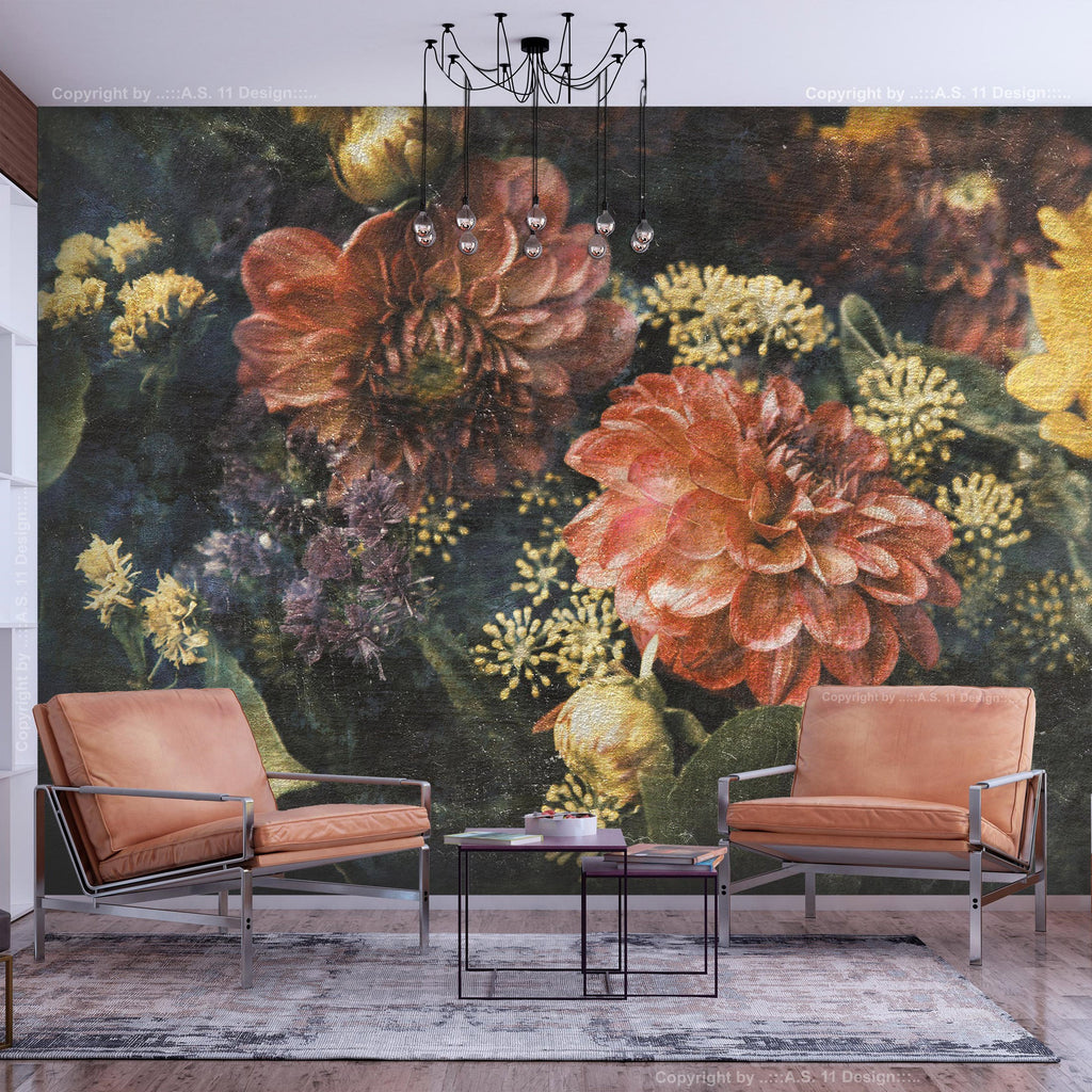 Wall Mural Retro Flowers