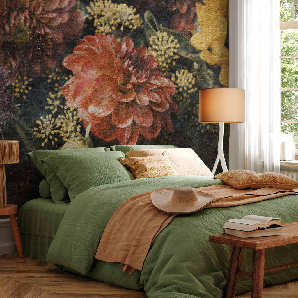 Retro Floral Pattern Wall Mural