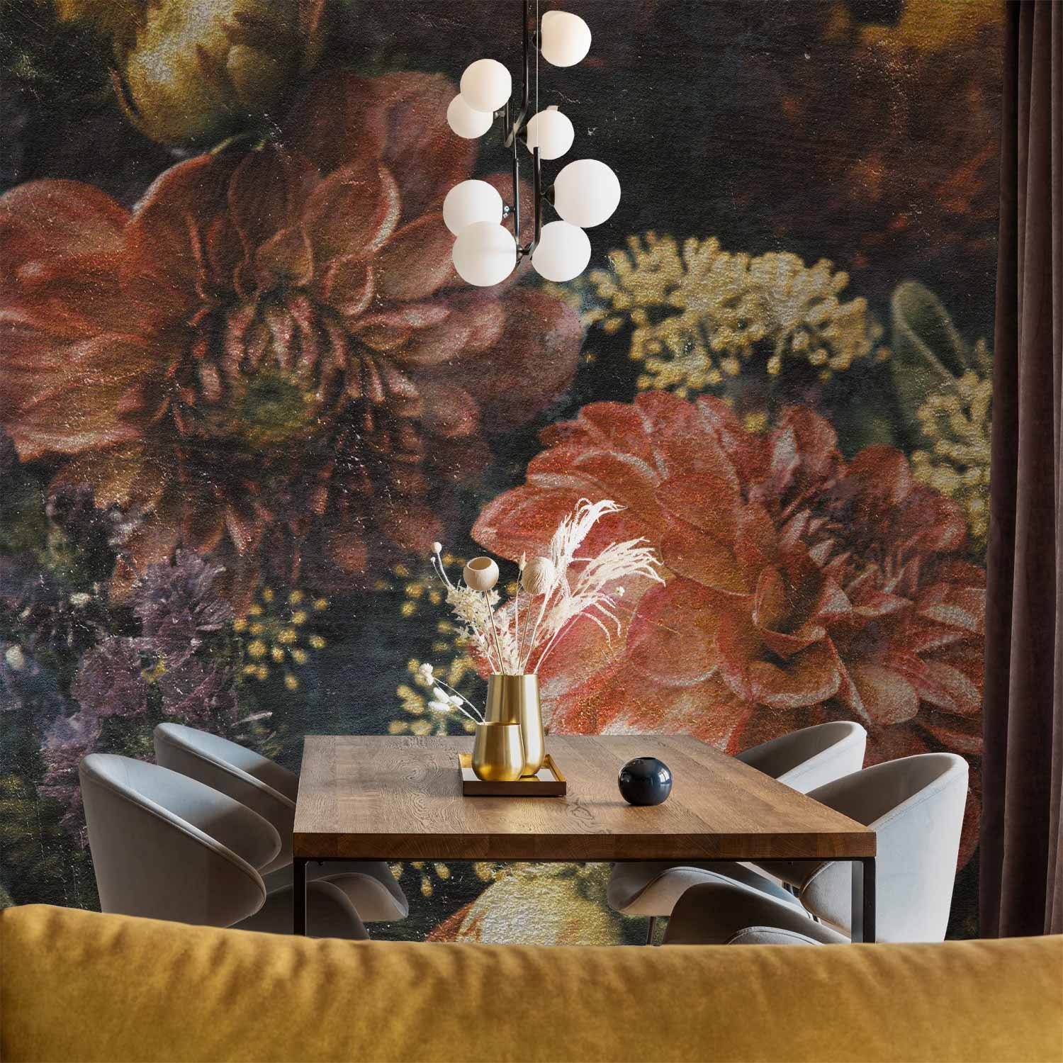 Wall Mural Retro Flowers