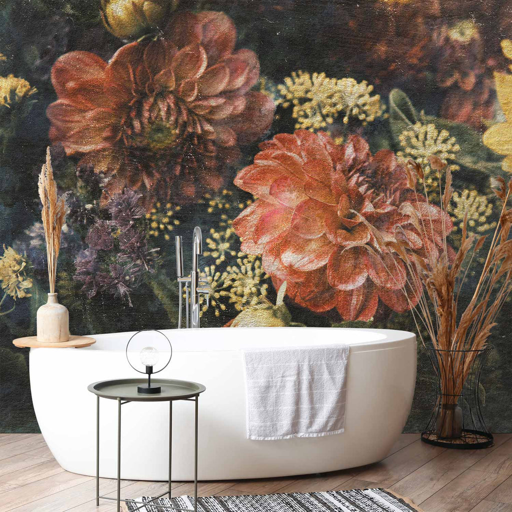 Retro Floral Pattern Wall Mural