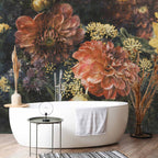 Retro Floral Pattern Wall Mural