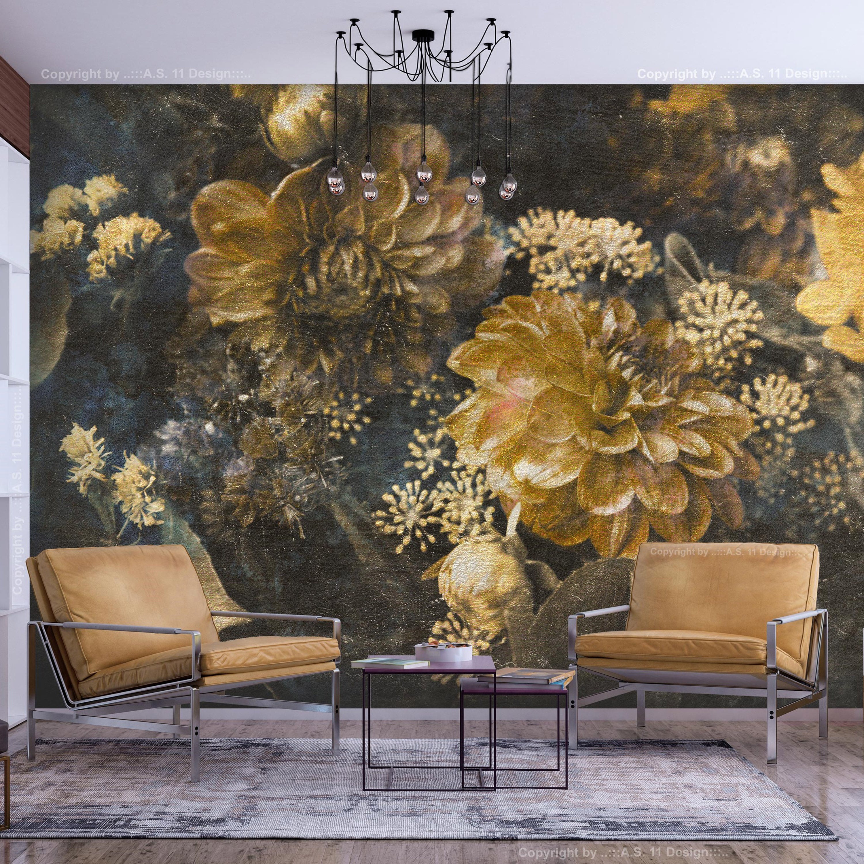 Wall Mural Retro Flowers