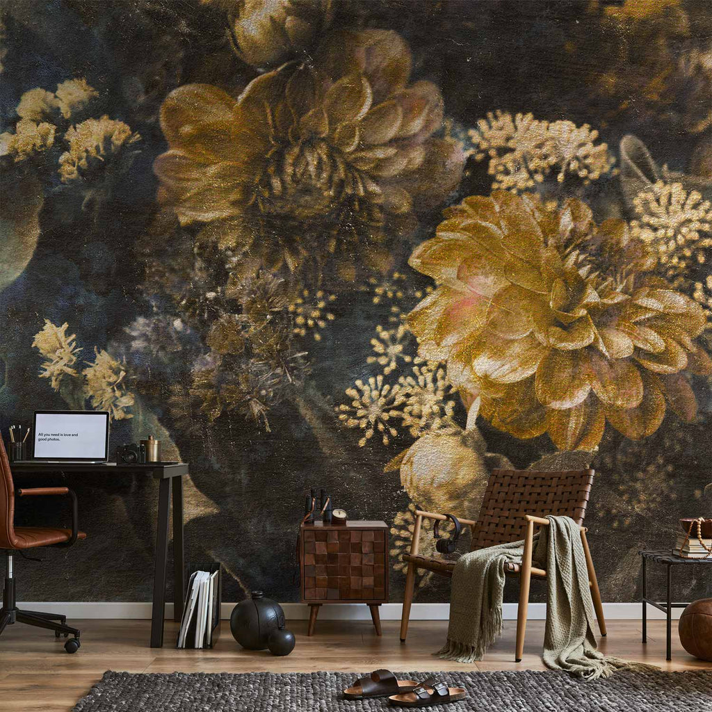 Retro Flower Pattern Wall Mural