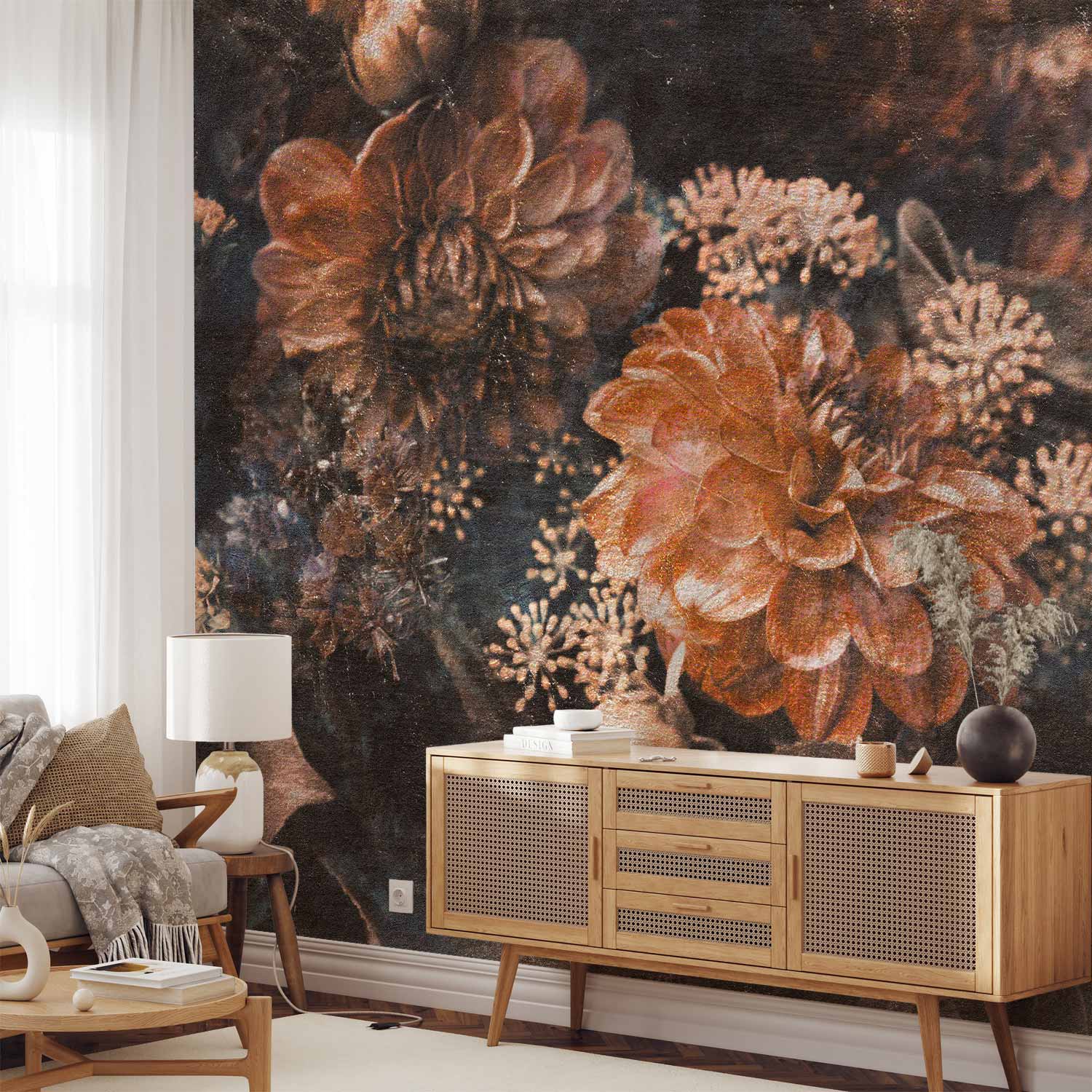 Wall Mural - Retro Flowers - Third Variant