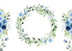 Wall Mural: Romantic Wreath with Blue Flowers