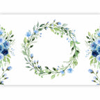 Wall Mural: Romantic Wreath with Blue Flowers