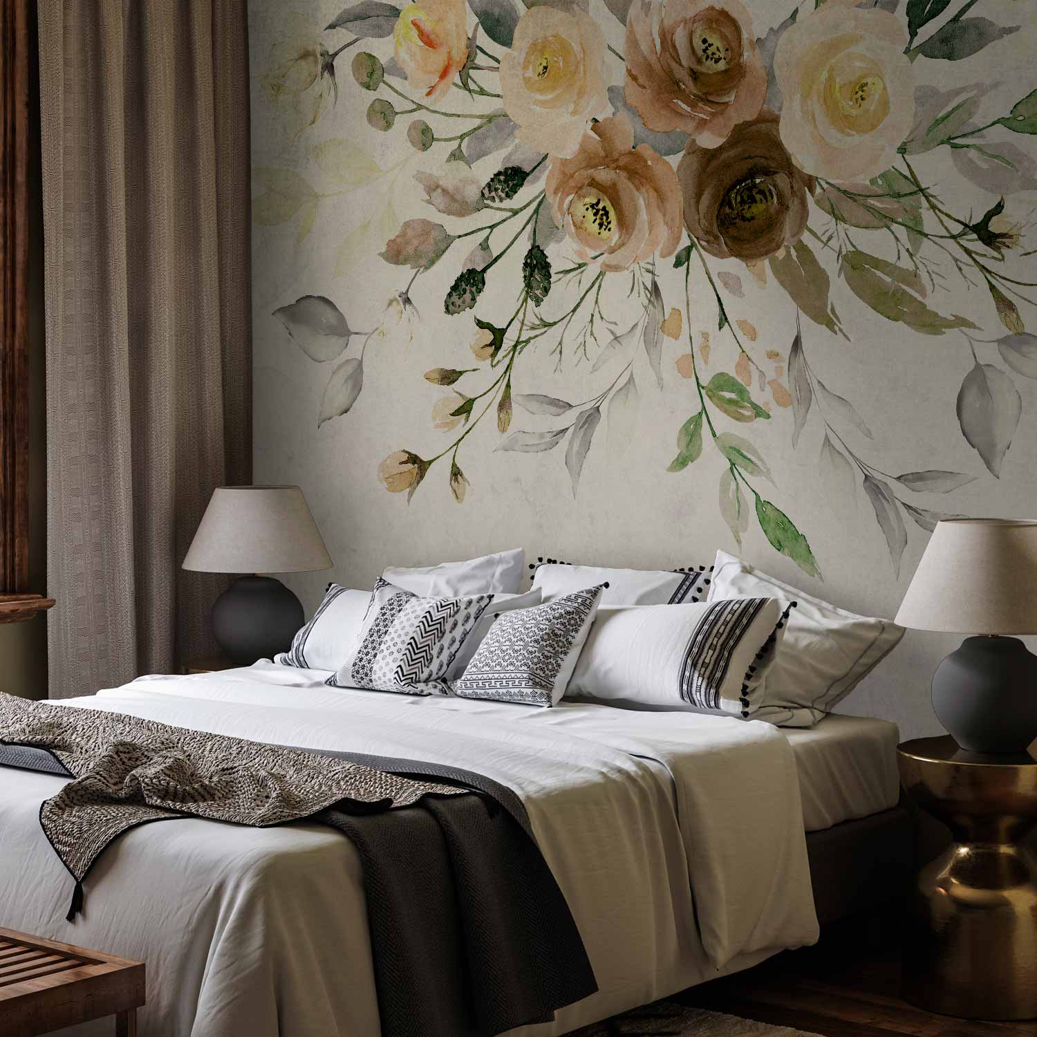 Retro Summer Bloom Floral Wall Mural