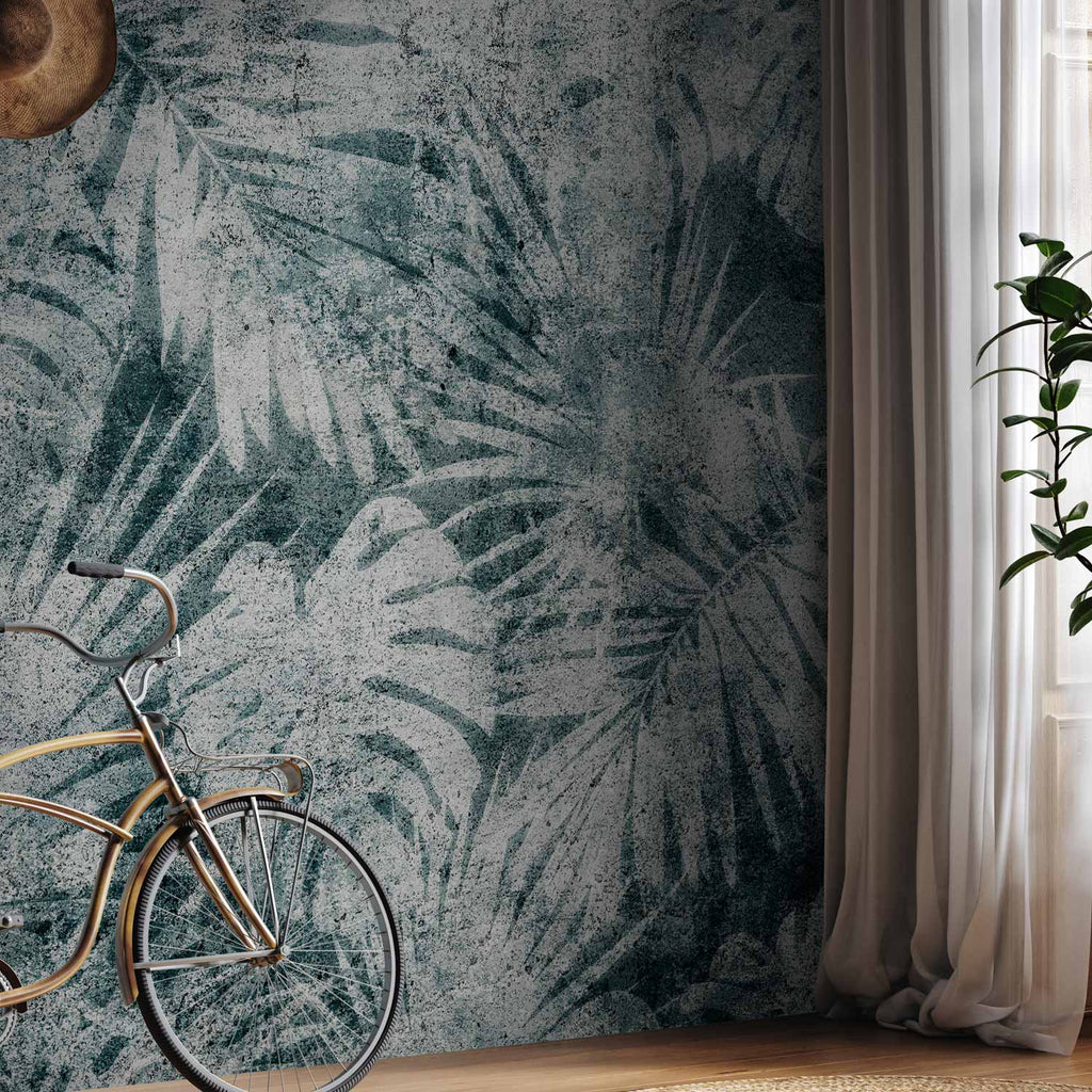 Exotic Jungle Leaves Pattern Wall Mural