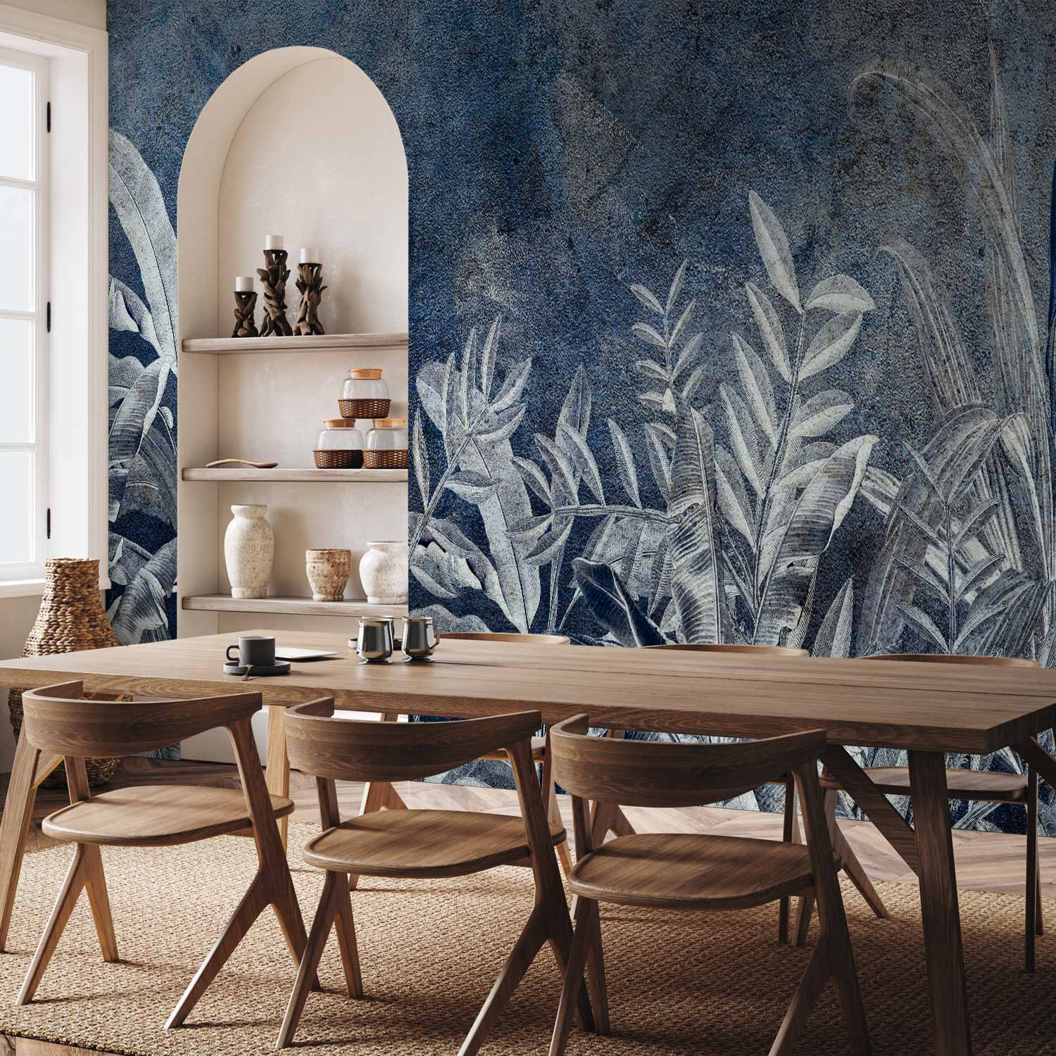 Night Jungle Leaves Nature Wall Mural