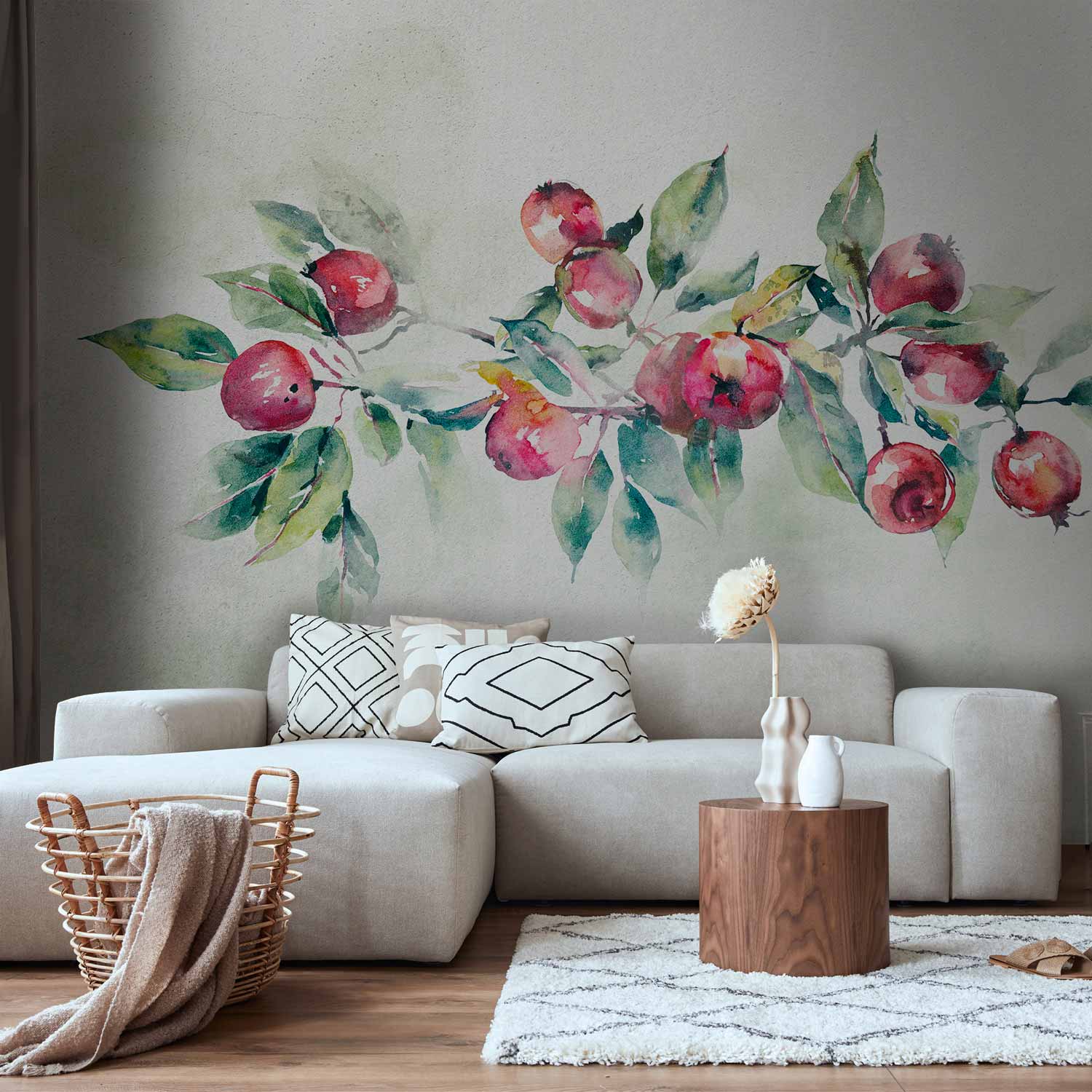 Wall Mural Apple Branch Leaves