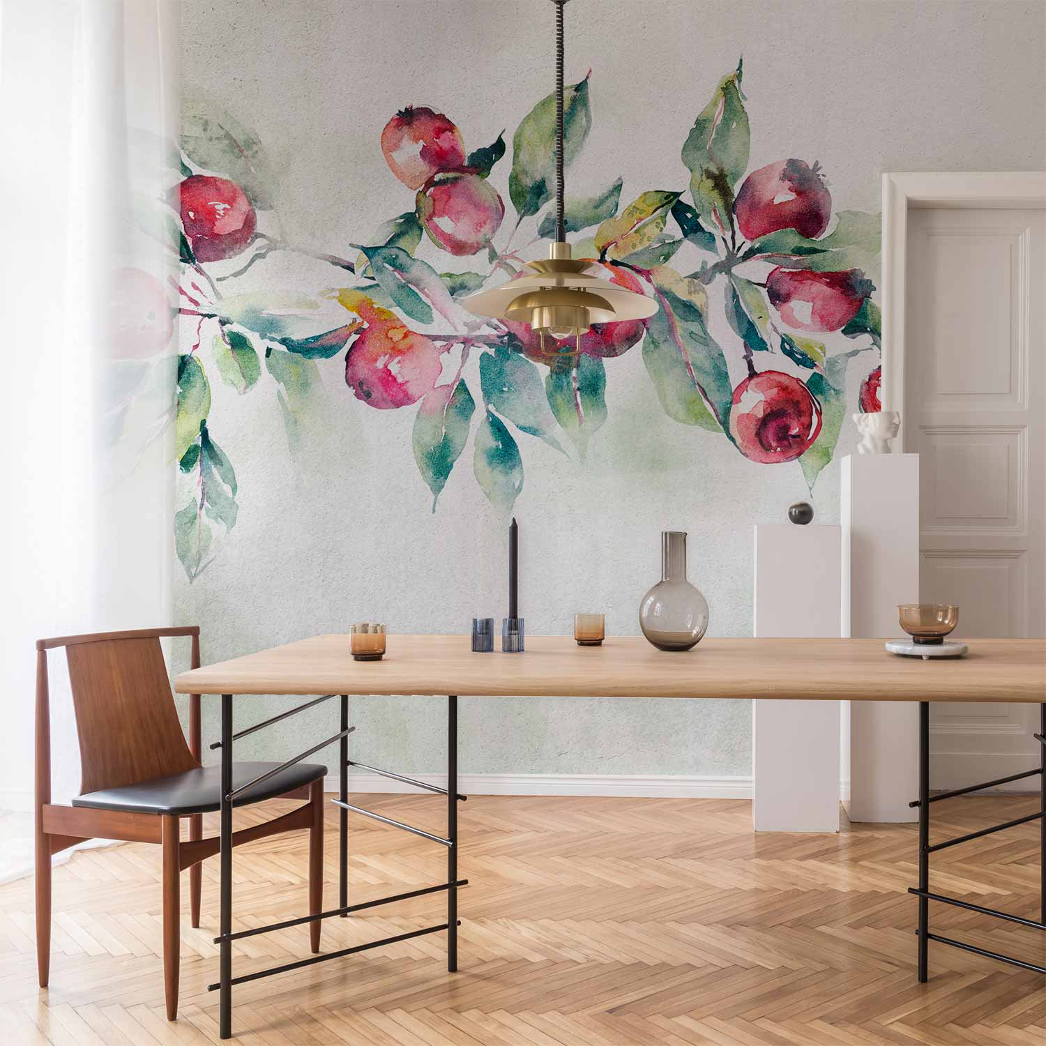 Red Apple Branch Botanical Wall Mural