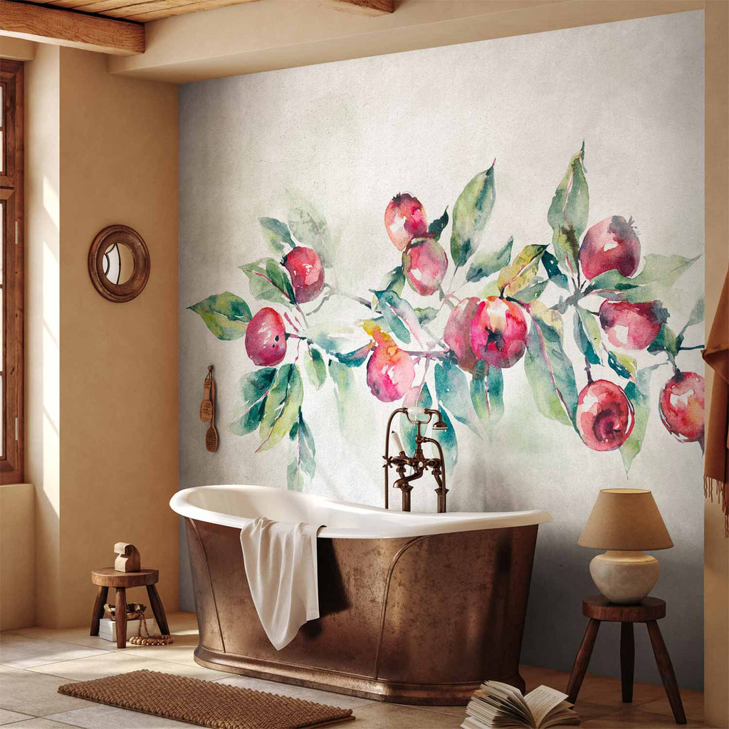 Red Apple Branch Botanical Wall Mural