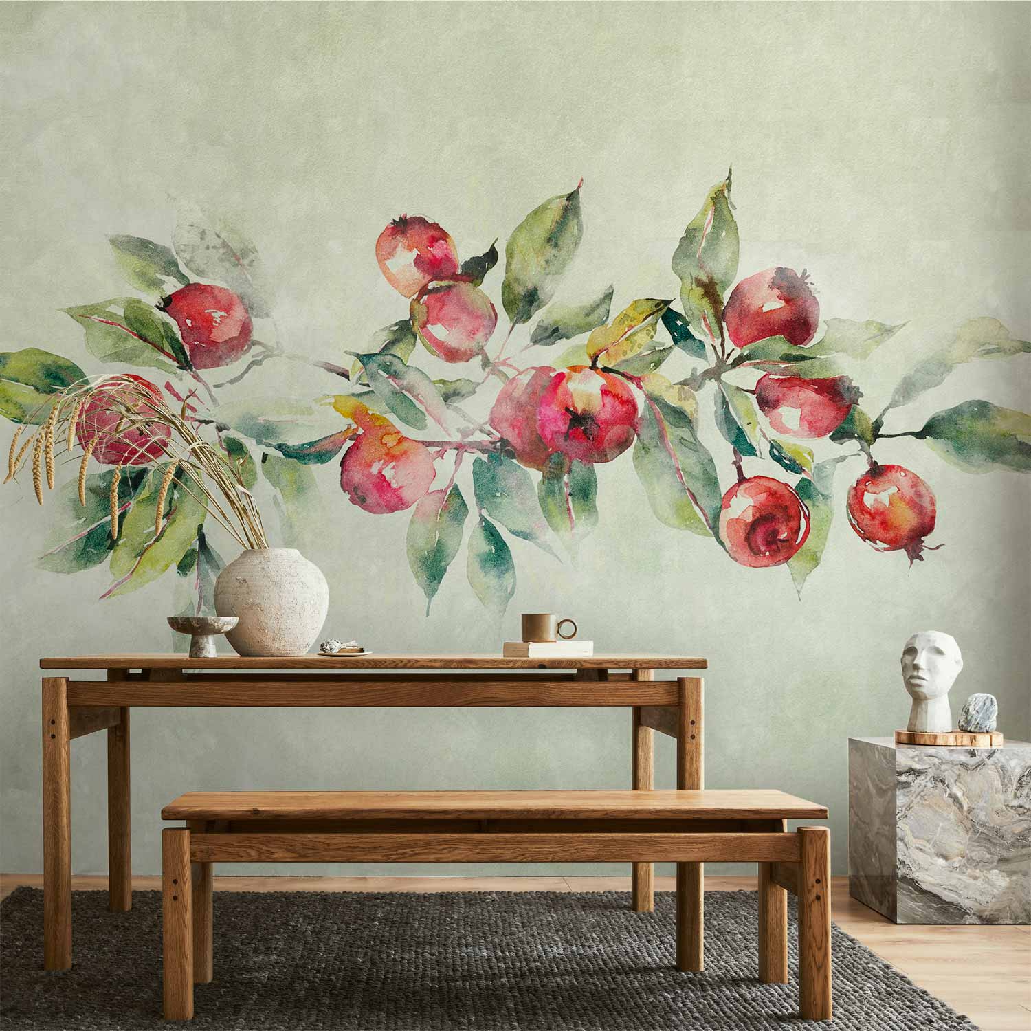 Apple Branch Delicate Botanical Wall Mural
