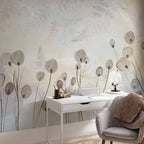 Minimalist Meadow Floral Light Shades Wall Mural