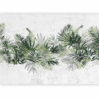 Wall Mural Jungle Leaves with Green Plume on White Background