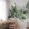 Tropical Jungle Green Plume Leaf Wall Mural