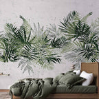 Tropical Jungle Green Plume Leaf Wall Mural